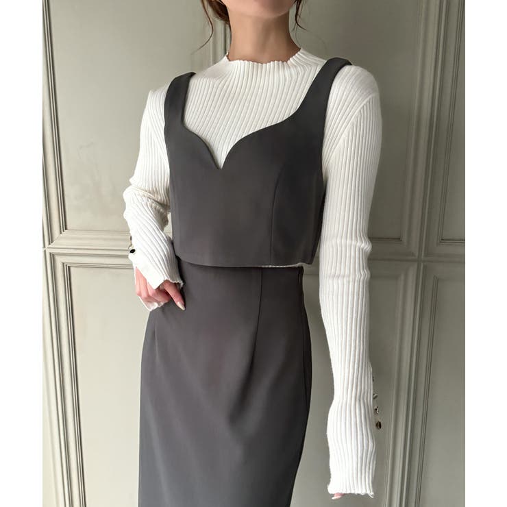 ウールライクビスチェ＆タイトスカートSET【秋冬もっちり素材】 | JUNOAH | 詳細画像15 