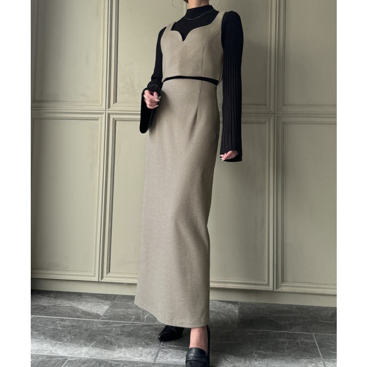 ウールライクビスチェ＆タイトスカートSET【秋冬もっちり素材】 | JUNOAH | 詳細画像3 