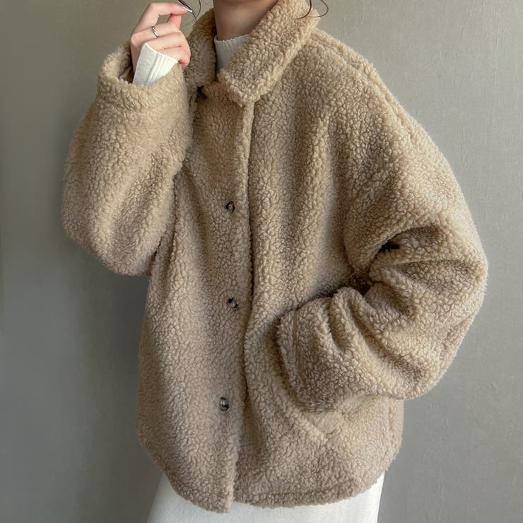 2wayスタンドカラーショートボアコート[品番：AMTW0009809]｜JUNOAH