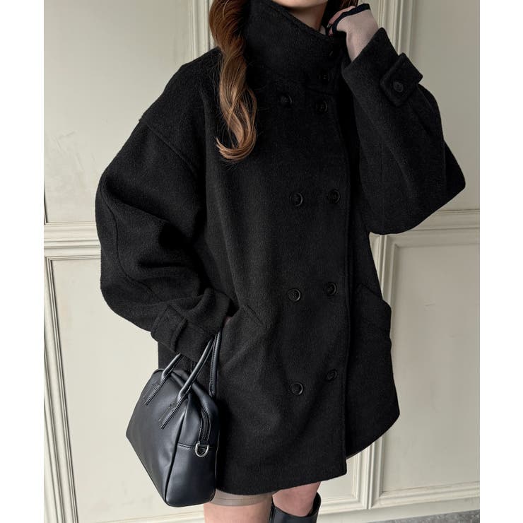 スタンドカラーミドルコート | JUNOAH | 詳細画像1 