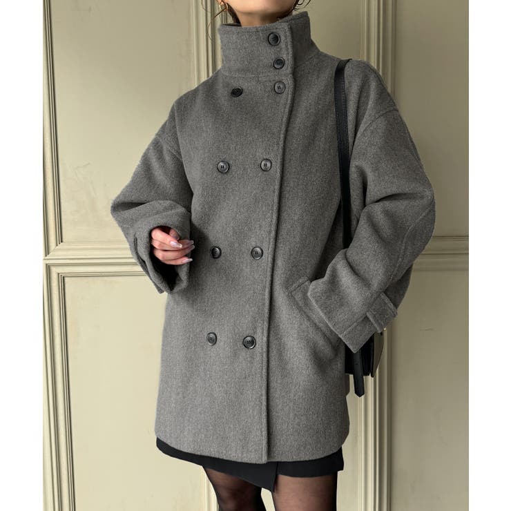 スタンドカラーミドルコート | JUNOAH | 詳細画像11 