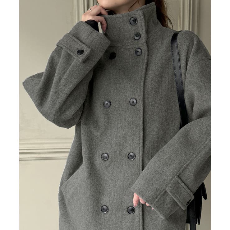 スタンドカラーミドルコート | JUNOAH | 詳細画像12 