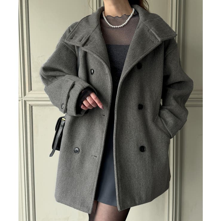 スタンドカラーミドルコート | JUNOAH | 詳細画像13 