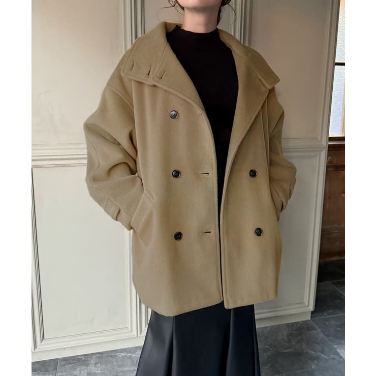 スタンドカラーミドルコート | JUNOAH | 詳細画像18 