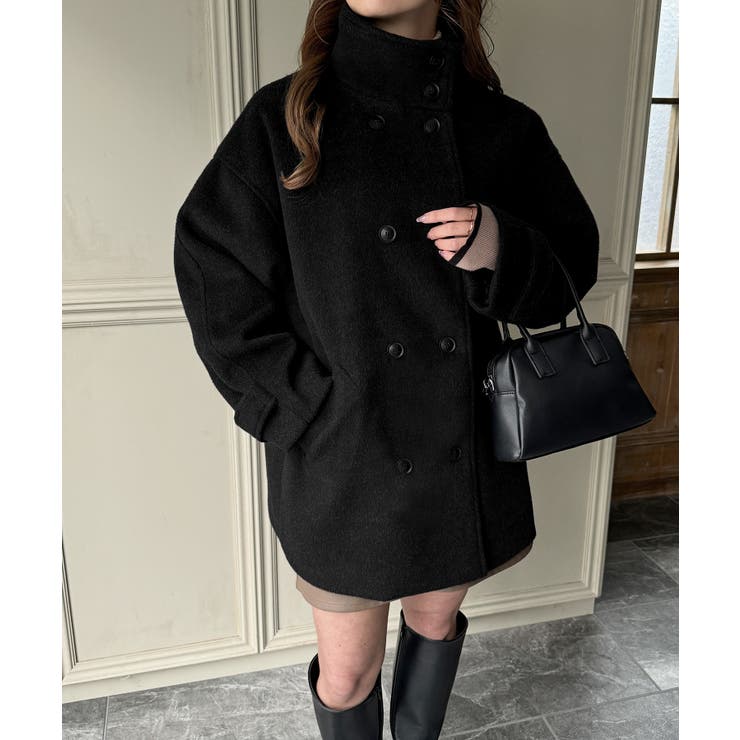 スタンドカラーミドルコート | JUNOAH | 詳細画像2 