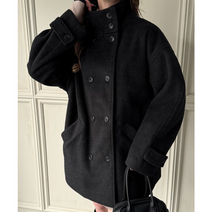 スタンドカラーミドルコート | JUNOAH | 詳細画像3 