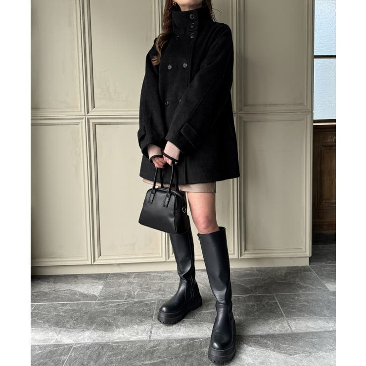 スタンドカラーミドルコート | JUNOAH | 詳細画像6 