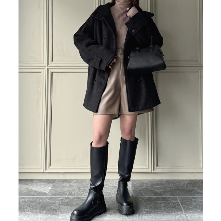 スタンドカラーミドルコート | JUNOAH | 詳細画像8 