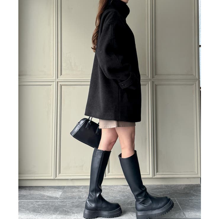 スタンドカラーミドルコート | JUNOAH | 詳細画像9 