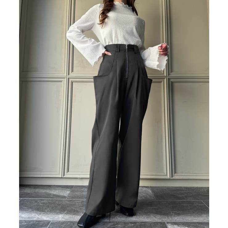 ビッグポケットデザインフロントジップパンツ[品番：AMTW0011909