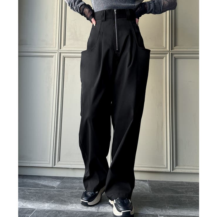 PG ブラックパンツ ジッパーポケット付き ブラック ジッパーポケット付きパンツ - メルカリ