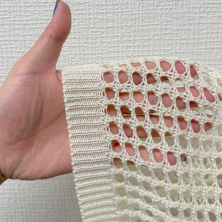 ダブルジップクロップドメッシュニット[品番：AMTW0010153
