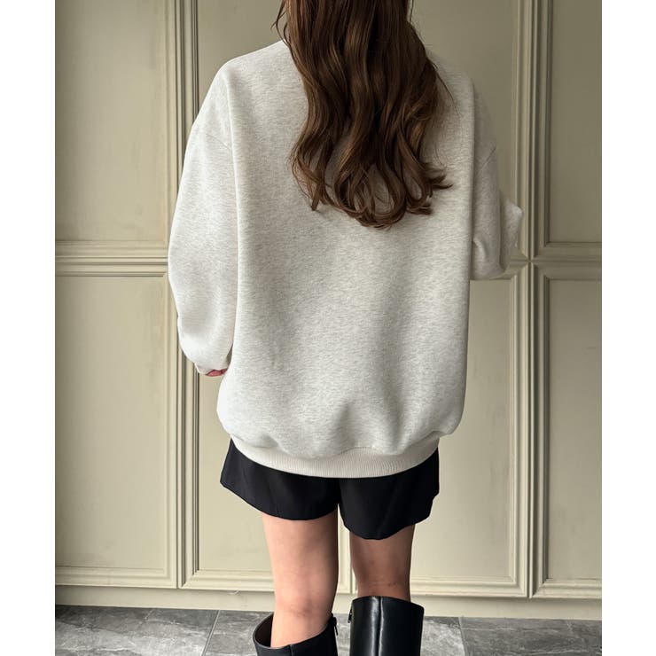 フラワー柄裏起毛プルオーバー[品番：AMTW0011750]｜JUNOAH（ジュノア