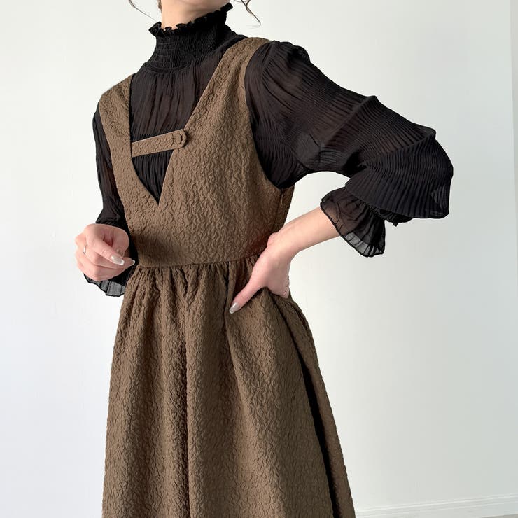 2wayふくれジャガードジャンバースカート | JUNOAH | 詳細画像10 