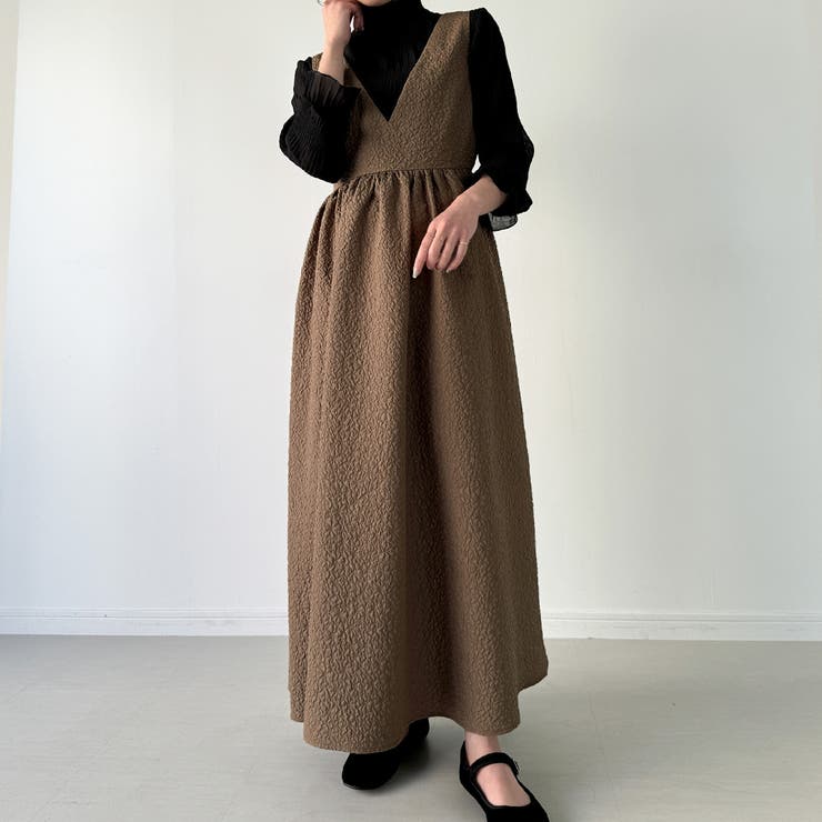 2wayふくれジャガードジャンバースカート | JUNOAH | 詳細画像14 