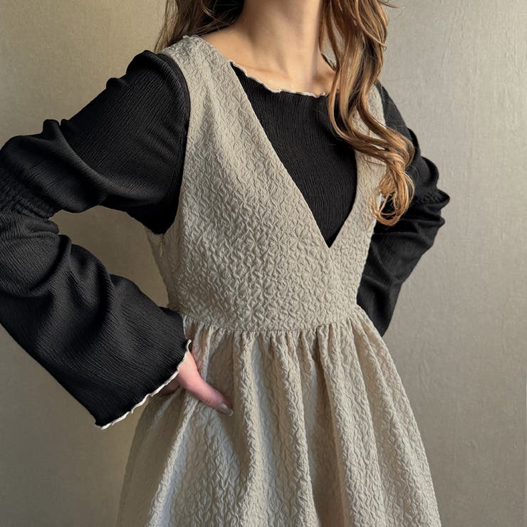 2wayふくれジャガードジャンバースカート | JUNOAH | 詳細画像16 