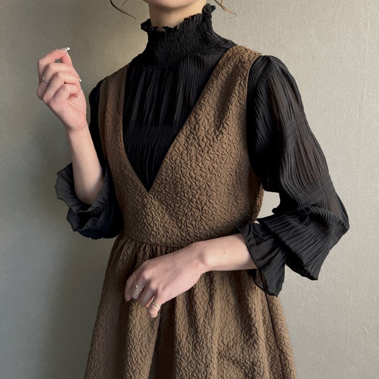 2wayふくれジャガードジャンバースカート | JUNOAH | 詳細画像8 