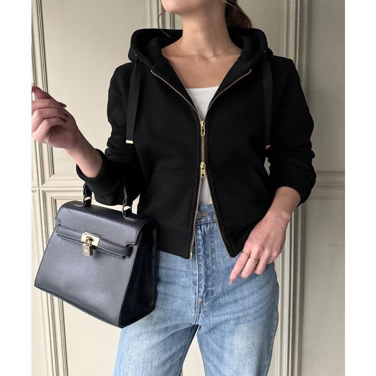 SATUR セター 韓国 ジップパーカー ダブルジップパーカー M レディース