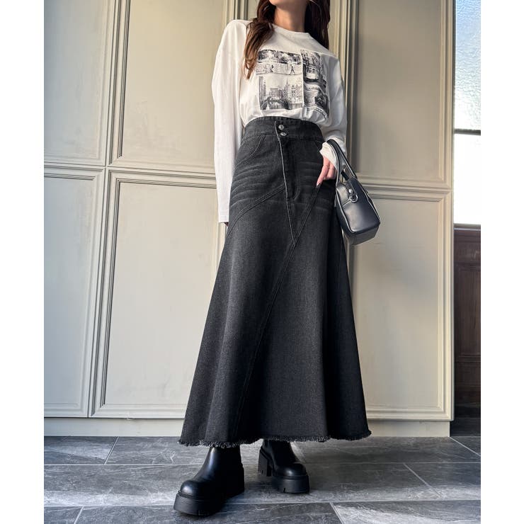 アシメデザインデニムマーメイドスカート[品番：AMTW0012035]｜JUNOAH