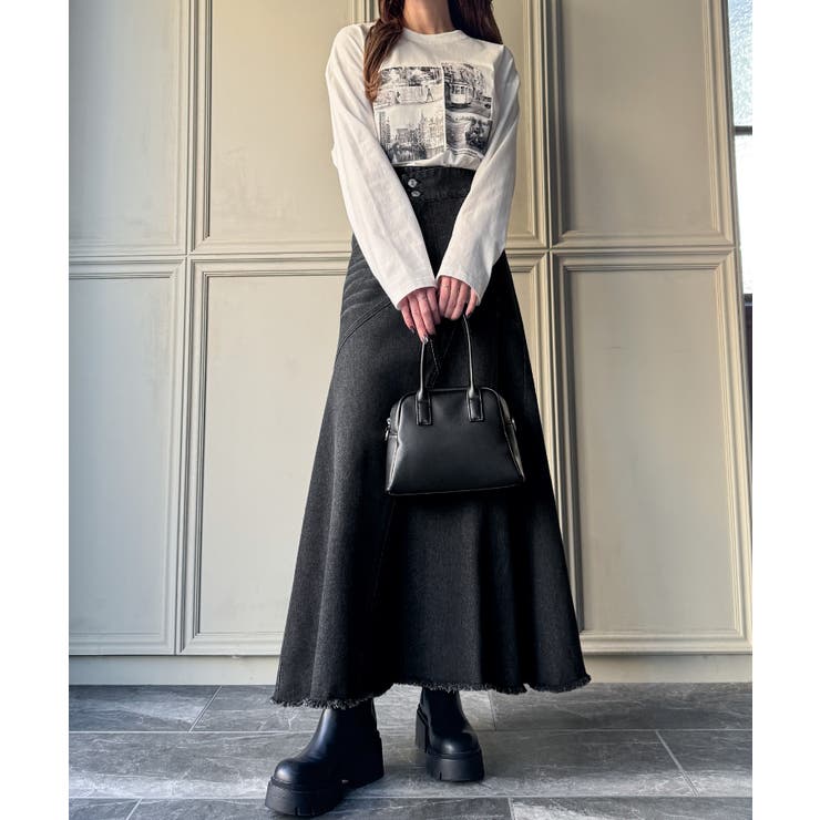 アシメデザインデニムマーメイドスカート[品番：AMTW0012035]｜JUNOAH