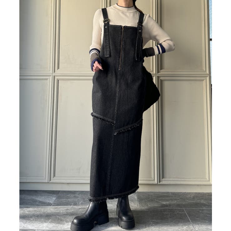 Baby Dior デニム ジャンパースカート 12M ハーフジップデニムジャンパースカート[品番：AMTW0011972
