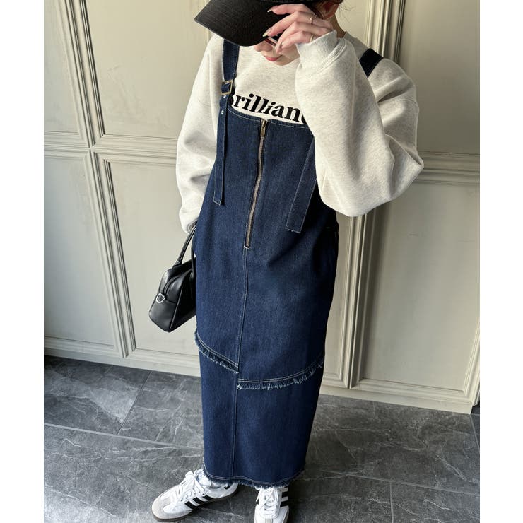 Baby Dior デニム ジャンパースカート 12M ハーフジップデニムジャンパースカート[品番：AMTW0011972
