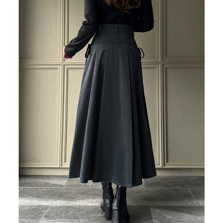 リボン付きコーデュロイタックスカート | JUNOAH | 詳細画像13 