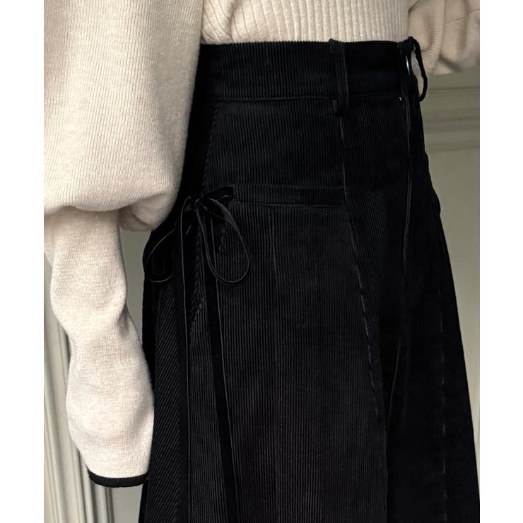 リボン付きコーデュロイタックスカート | JUNOAH | 詳細画像9 