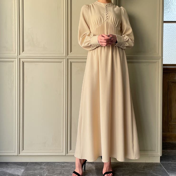 くるみボタンコルセットワンピース[品番：AMTW0003107]｜JUNOAH