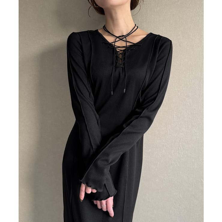 リブレースアップワンピース[品番：AMTW0012133]｜JUNOAH（ジュノア