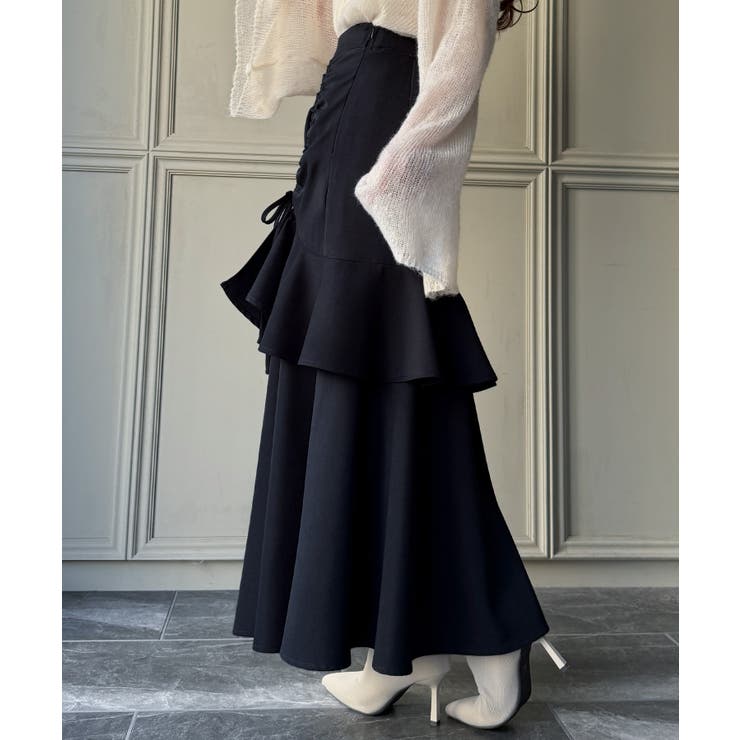 フリルスリットドロストマーメイドスカート | JUNOAH | 詳細画像5 