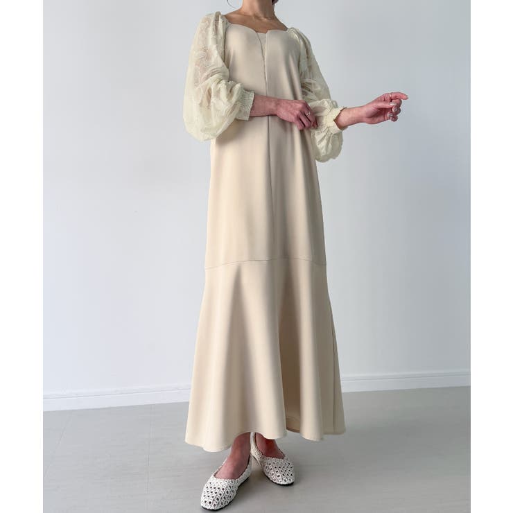 新品✨Juliana Jabour ウィザードスリーブワンピース✨ボリューム Fubail / スリーブボリュームジャガードワンピース
