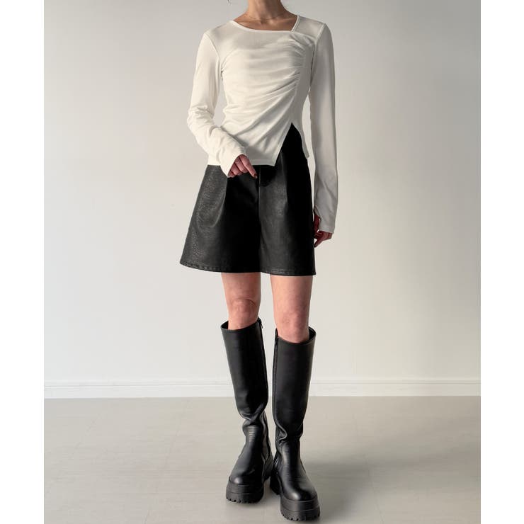 アシメネックドレープカットソー | JUNOAH | 詳細画像13 