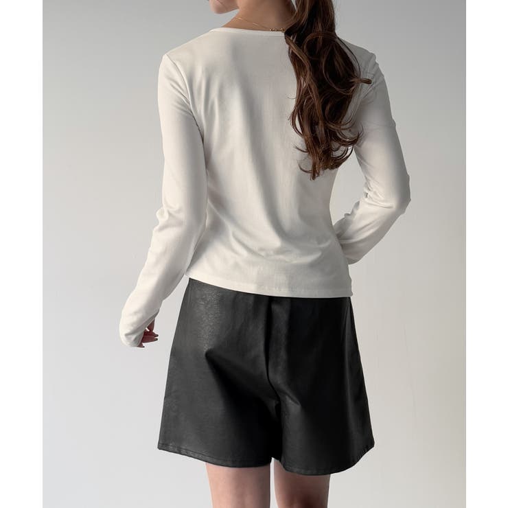 アシメネックドレープカットソー | JUNOAH | 詳細画像14 