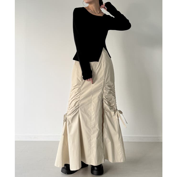 アシメネックドレープカットソー | JUNOAH | 詳細画像3 