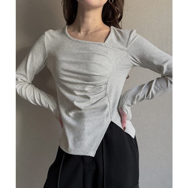 アシメネックドレープカットソー | JUNOAH | 詳細画像6 