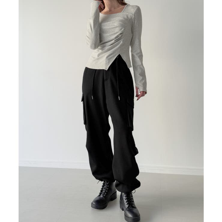 アシメネックドレープカットソー | JUNOAH | 詳細画像7 