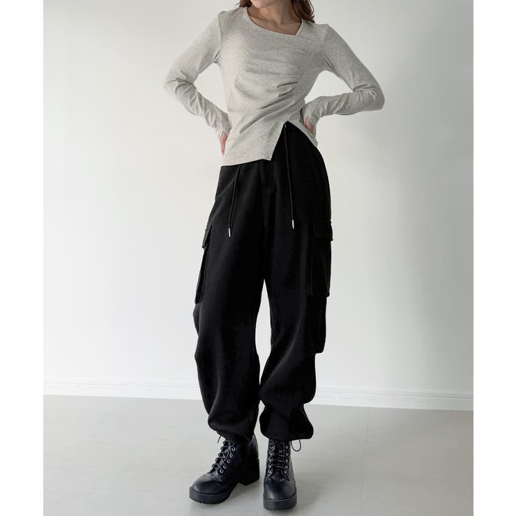 アシメネックドレープカットソー | JUNOAH | 詳細画像9 