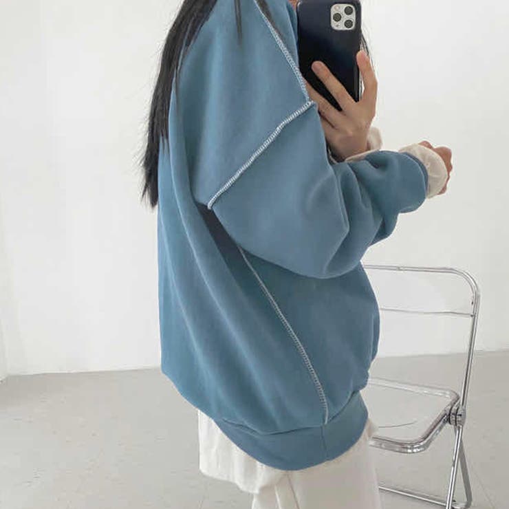 ドロップショルダーデザイントレーナー 韓国ファッション 春 | JUNOAH | 詳細画像5 