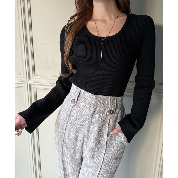 2wayネックリブニット | JUNOAH | 詳細画像3 