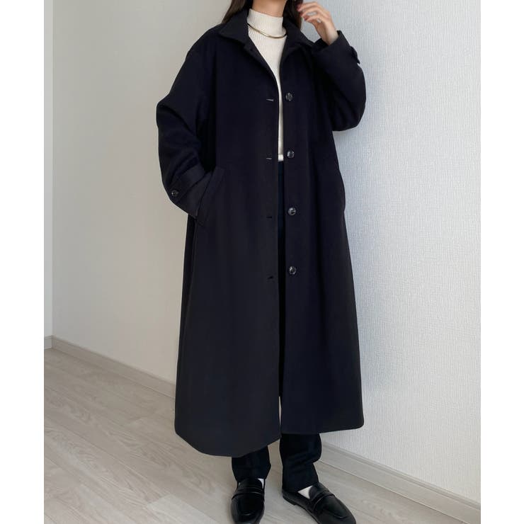 callautia 千鳥チェックスタンドカラーロングコート[品番