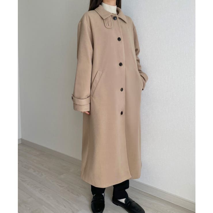 callautia 千鳥チェックスタンドカラーロングコート[品番