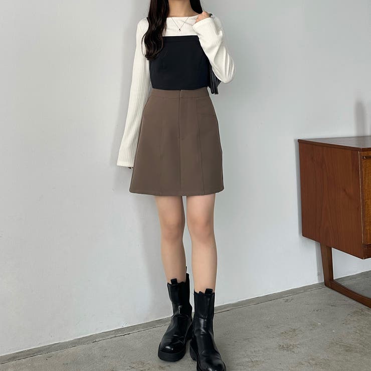 callautia ステッチミニスカート（ペチパンツ付き)[品番