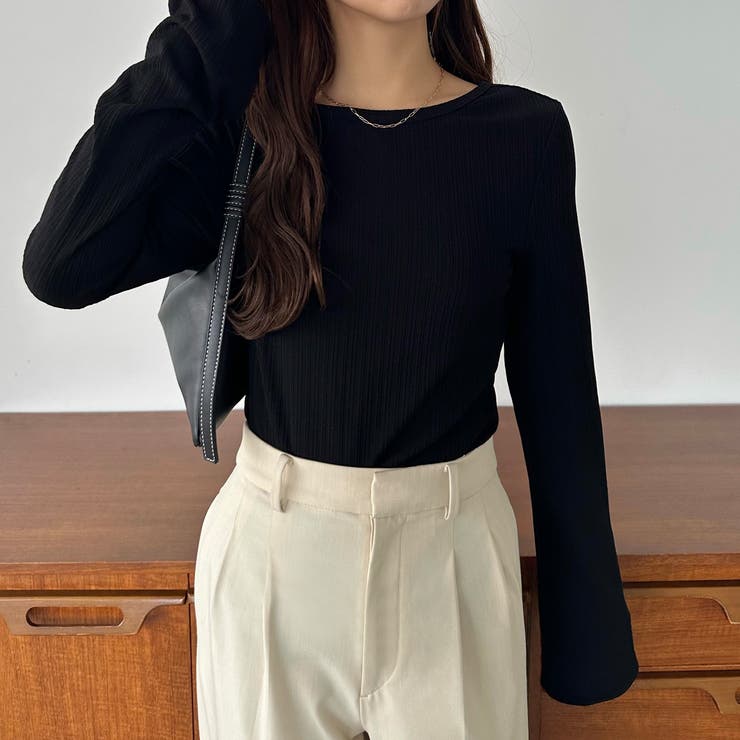 新品【JUDY】ジュディ　レース切り替えリブニット　袖フレア　ブラック　M marvelous by Pierrot ニット レディース セーター ハイネック