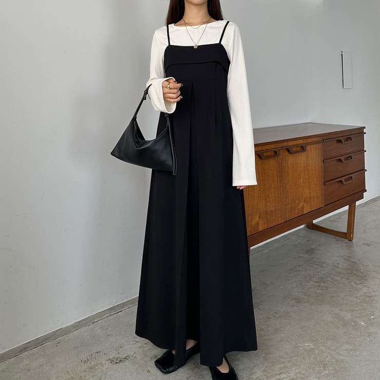 アマテラス　キャミワンピース（AMATERUS） 2月上旬発送】Dreamy×WABISABI style up camisole dress / 墨(black