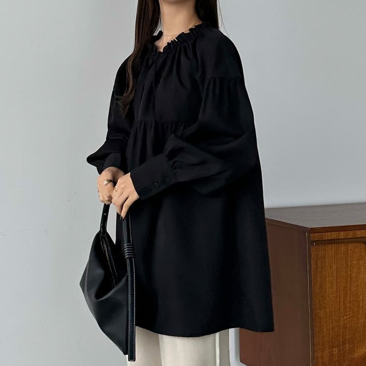 callautia ギャザーチュニックブラウス[品番：AMTW0009372]｜JUNOAH