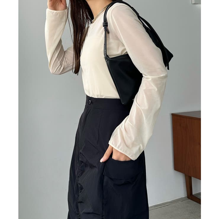 callautia ギャザーナイロンスカート | JUNOAH | 詳細画像4 