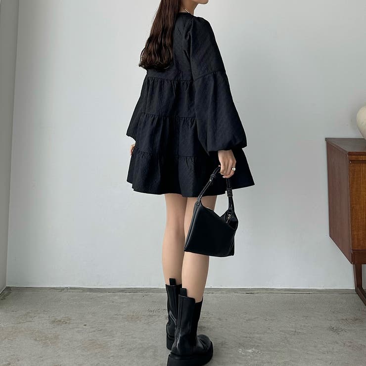 callautia バルーンスリーブジャガードトップス | JUNOAH | 詳細画像3 