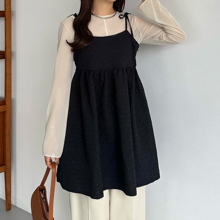 callautia 肩リボンジャガードキャミソール | JUNOAH | 詳細画像2 