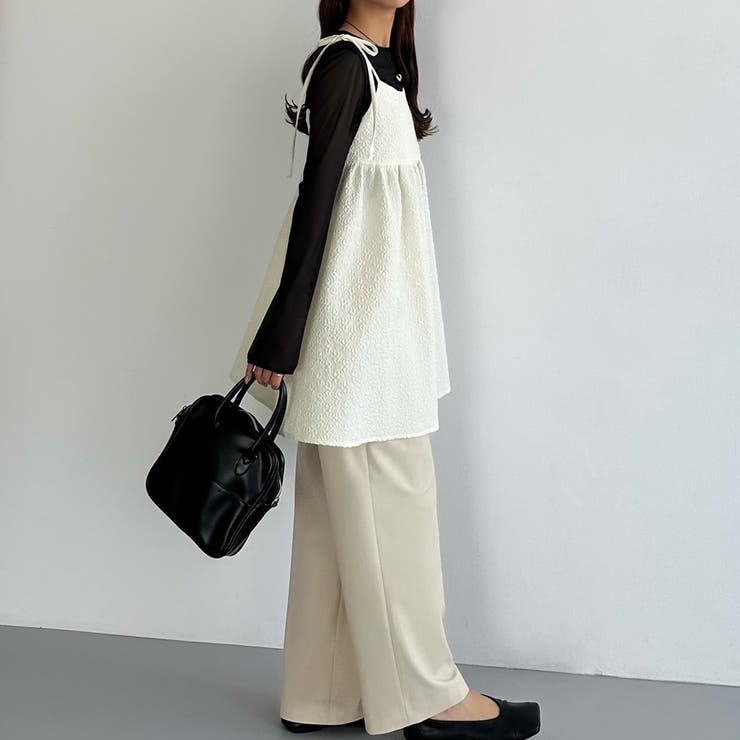 callautia 肩リボンジャガードキャミソール | JUNOAH | 詳細画像9 